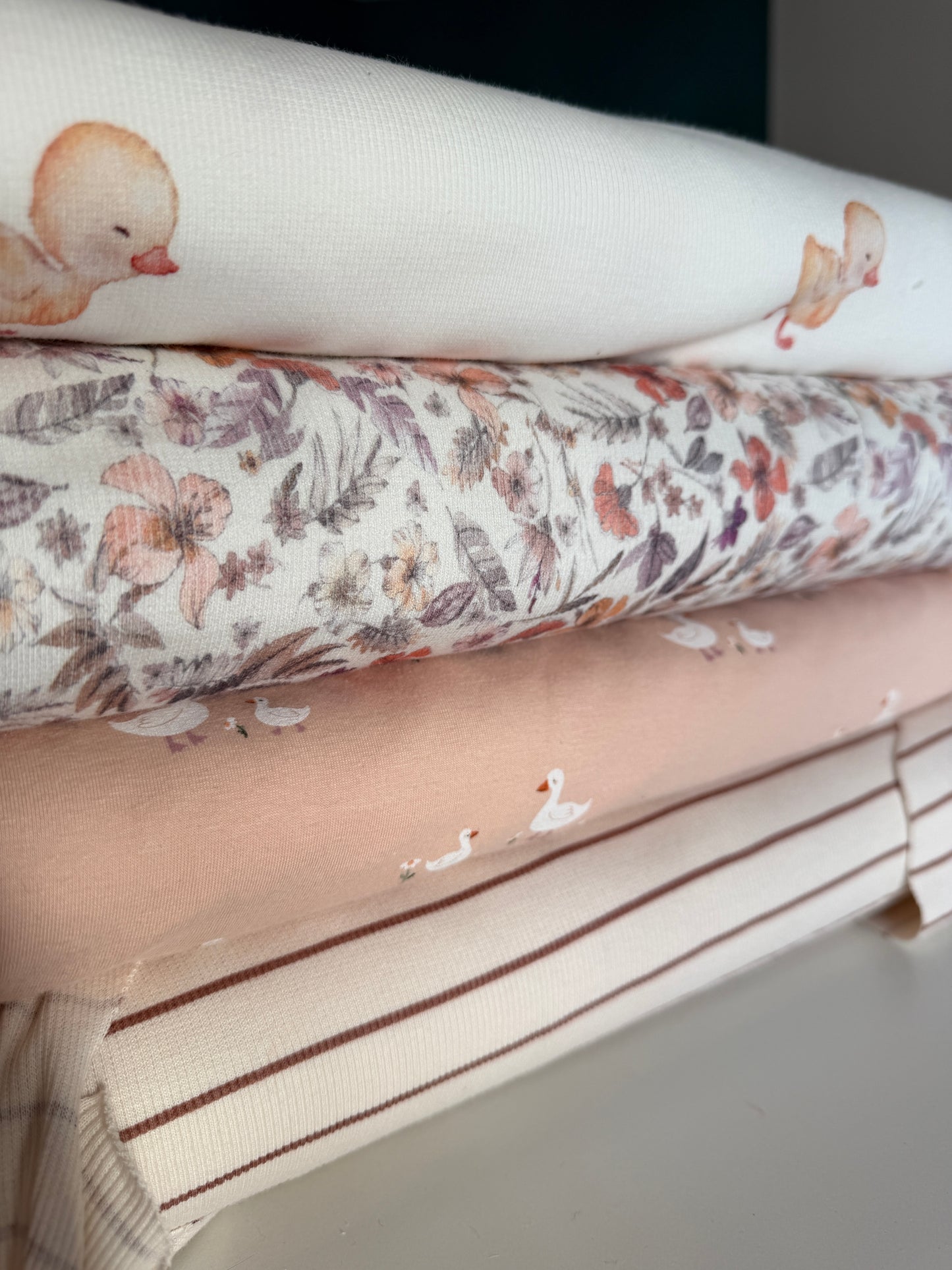 Tissu Jersey rayé Camel OEKO-TEX® – Coupon de 50 cm