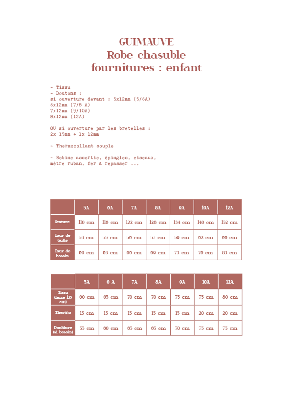 Guimauve : la robe chasuble (PDF) - Môme - Petits Patrons