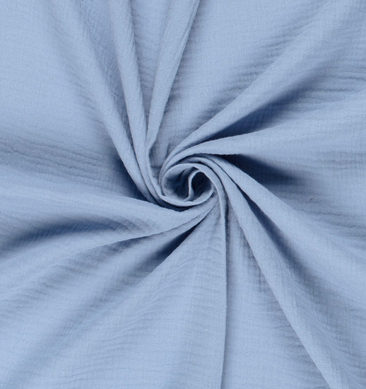 Tissu Gaze Bleu tempête - OEKO-TEX® – Coupon de 50 cm