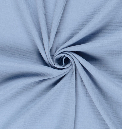 Tissu Gaze Bleu tempête - OEKO-TEX® – Coupon de 50 cm