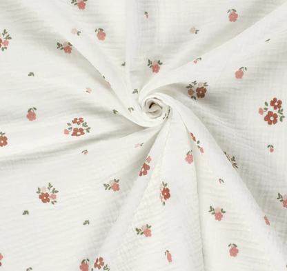 Tissu Gaze bouquet fleurs - OEKO-TEX® – Coupon de 50 cm