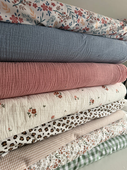 Tissu Gaze bouquet fleurs - OEKO-TEX® – Coupon de 50 cm