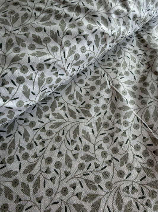 Tissu Popeline imprimé feuillages - vet OEKO-TEX® – Coupon de 50 cm