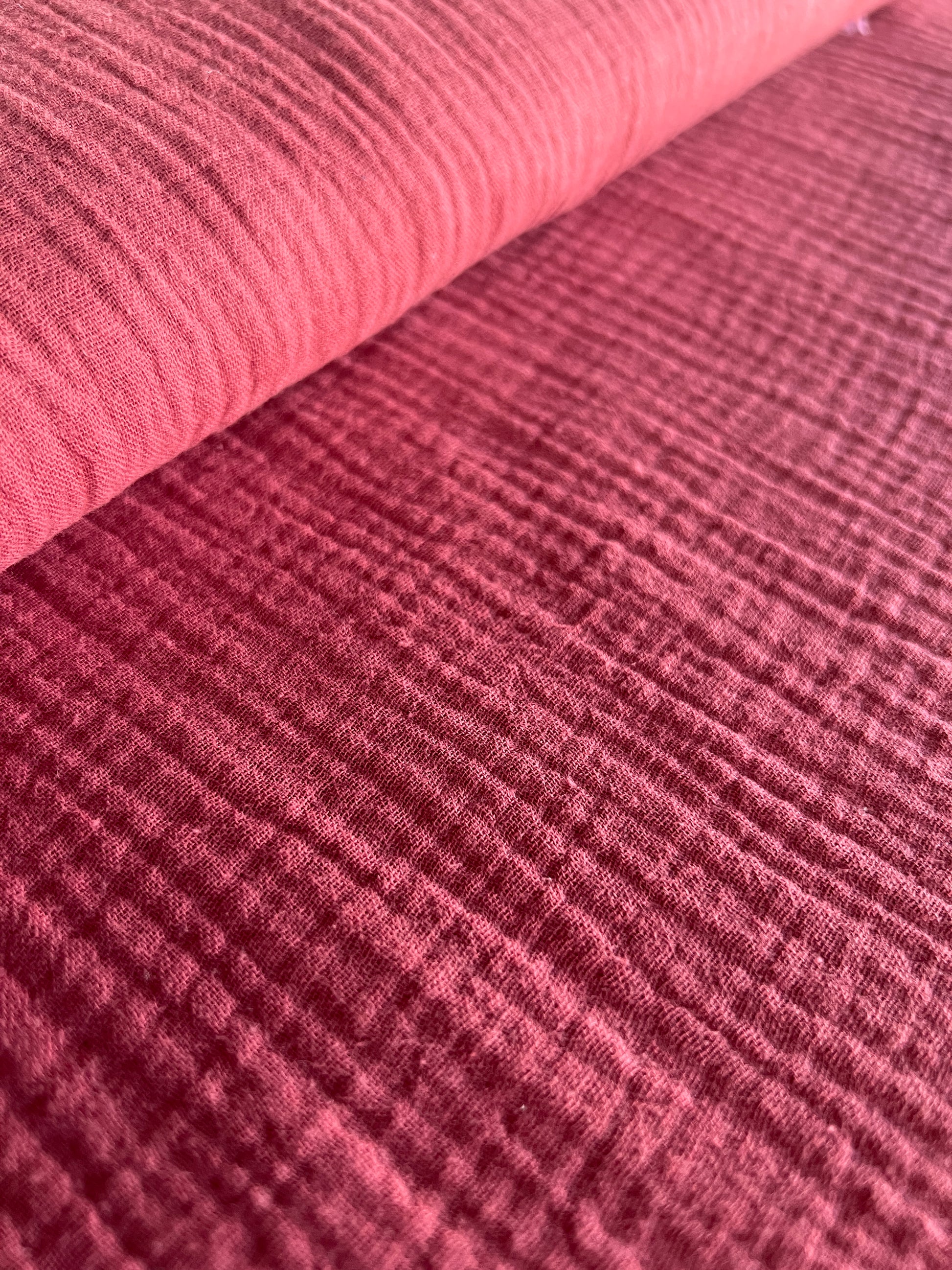 Tissu Gaze Terracotta – 100% Coton Oeko-Tex – Coupon de 50 cm - Môme - Petits Patrons