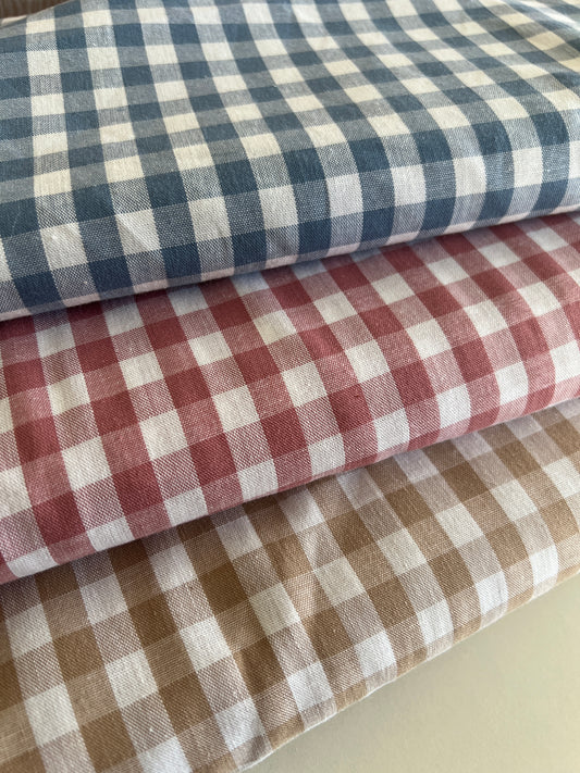 Tissu Vichy Camel – 100% Coton Oeko-Tex – Coupon de 50 cm - Môme - Petits Patrons