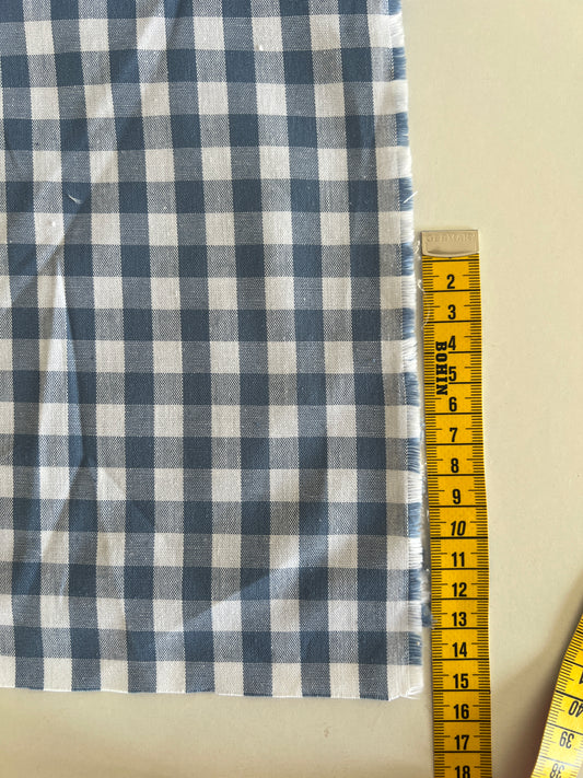 Tissu Vichy Bleu – 100% Coton Oeko-Tex – Coupon de 50 cm - Môme - Petits Patrons