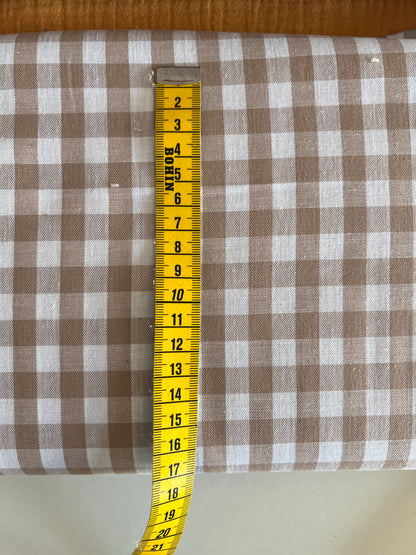 Tissu Vichy Camel – 100% Coton Oeko-Tex – Coupon de 50 cm - Môme - Petits Patrons
