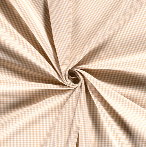 Tissu vichy camel - OEKO-TEX® – Coupon de 50 cm