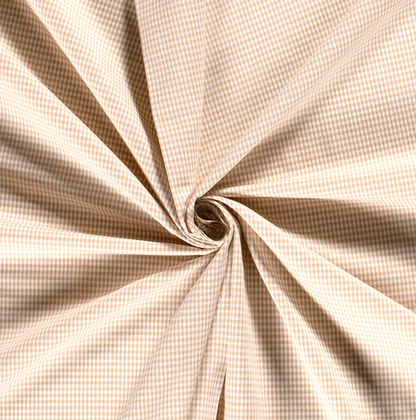 Tissu vichy camel - OEKO-TEX® – Coupon de 50 cm