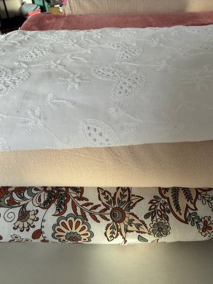 Tissu Coton Lavé Écru – Coupon de 50 cm