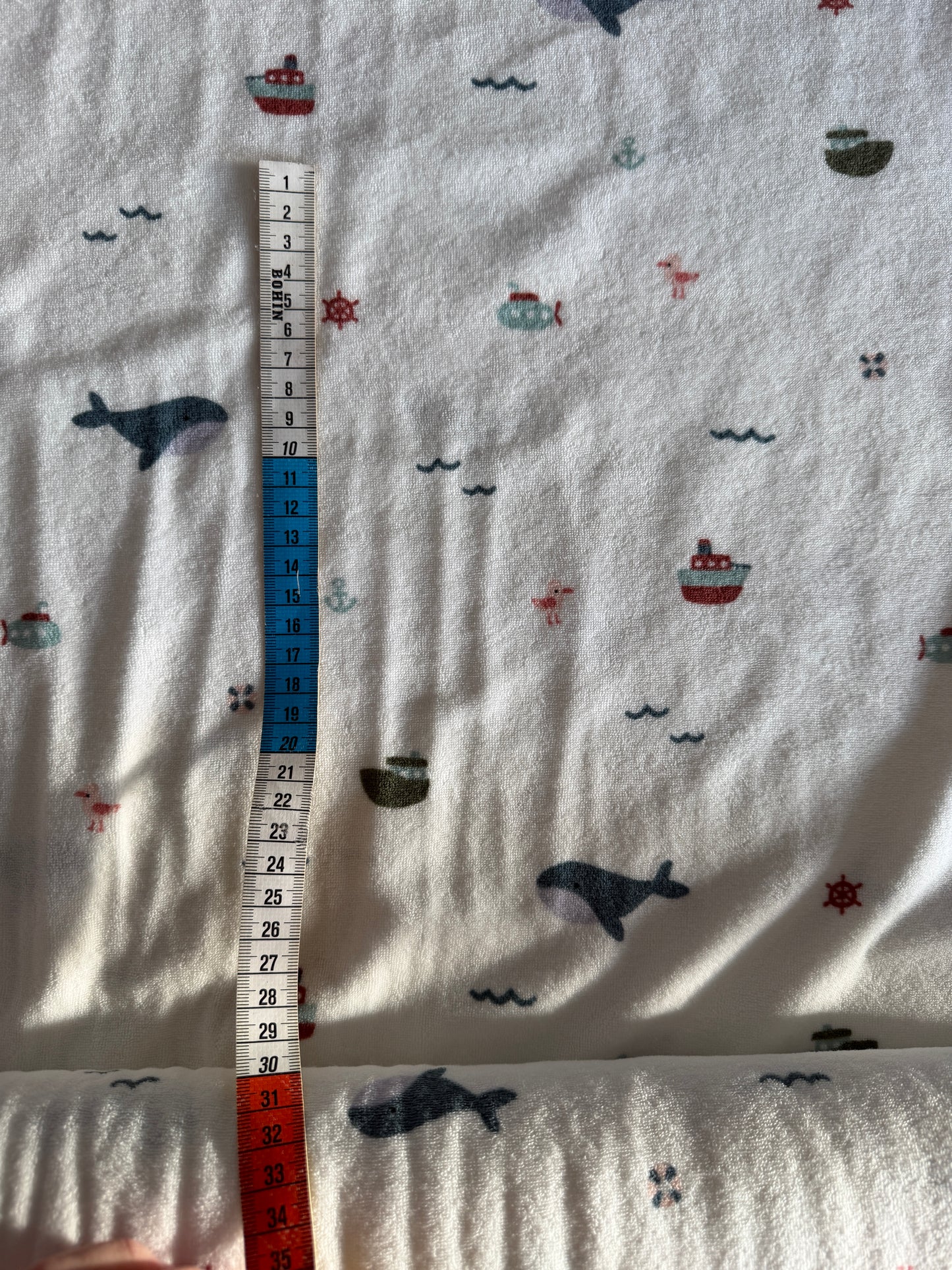 Tissu Éponge de Coton Mer et Crabe OEKO-TEX® – Coupon de 50 cm