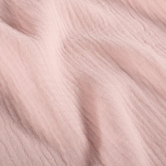 Tissu Gaze Rose Pâle – 100% Coton Oeko-Tex – Coupon de 50 cm - Môme - Petits Patrons