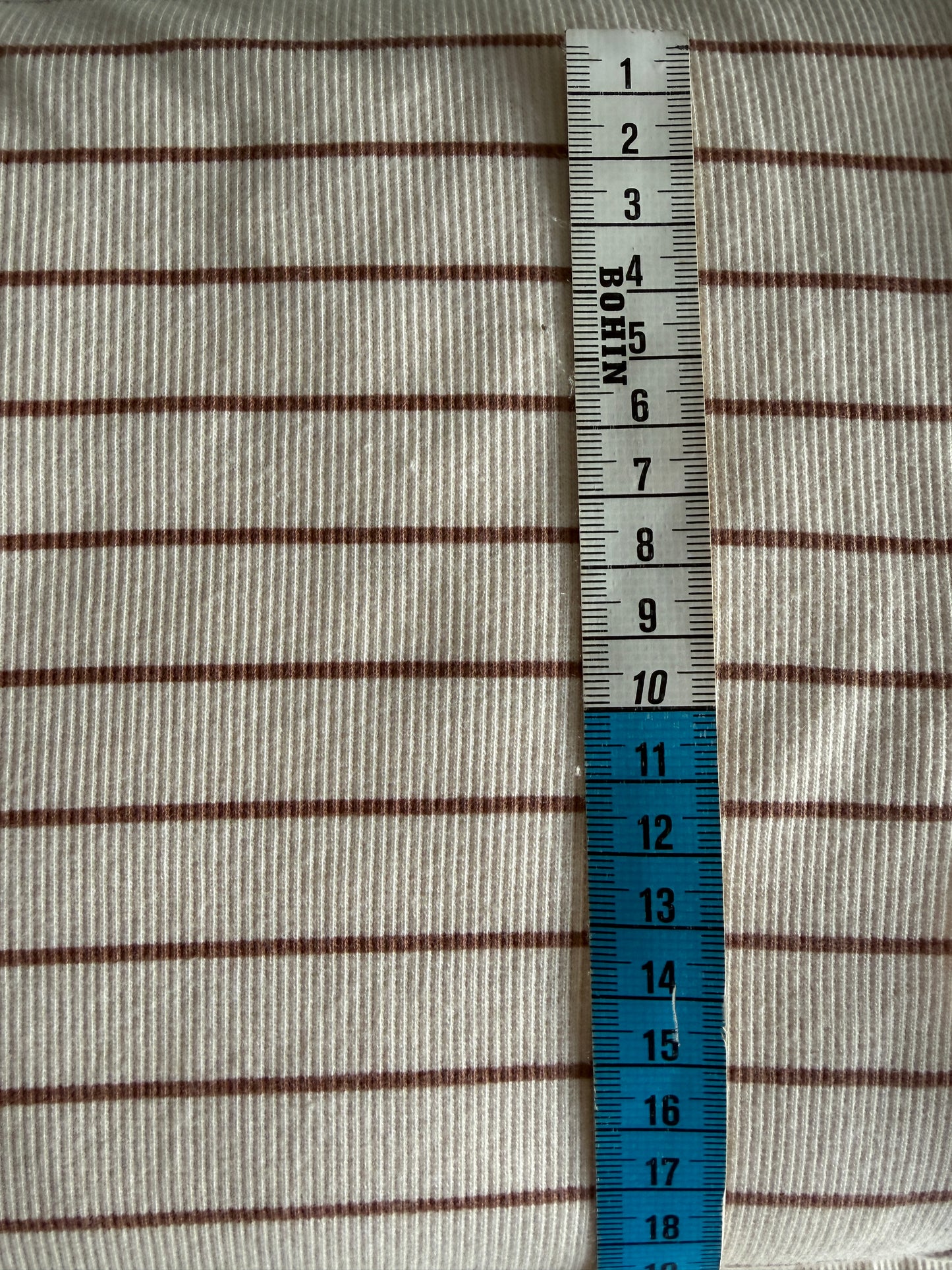 Tissu Jersey rayé Camel OEKO-TEX® – Coupon de 50 cm