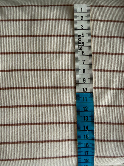 Tissu Jersey rayé Camel OEKO-TEX® – Coupon de 50 cm