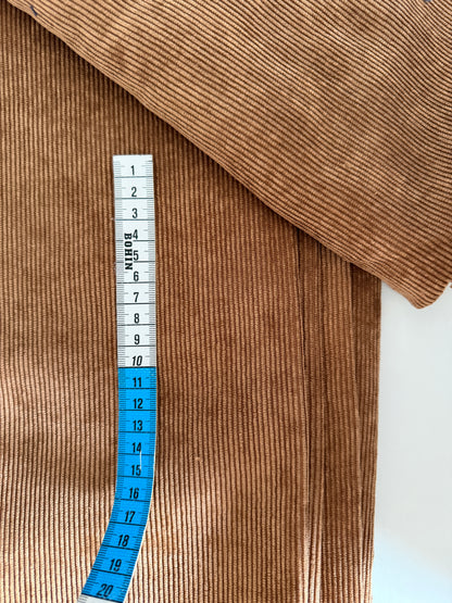 Tissu Velours Cognac (fines côtes) – Coupon de 50 cm